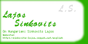 lajos sinkovits business card